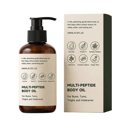 Multi Peptide Body Oil for Dry Skin, Deep Hydration and Nourishing Care, Lightweight Oil Daily Body Skin Care Treatment, 240ml