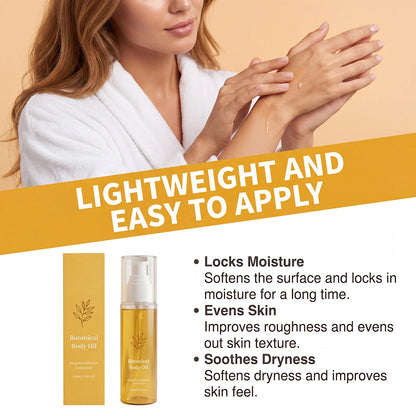 Organic Botanical Body Oil Smoother Skin Deep Hydrating Skin Barrier Improve Seasonal Skin Dryness Fast-Absorb Body Massage Oil